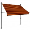 Toldo retrátil manual com LED 200 cm laranja e castanho 2