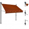 Toldo retrátil manual com LED 200 cm laranja e castanho 3