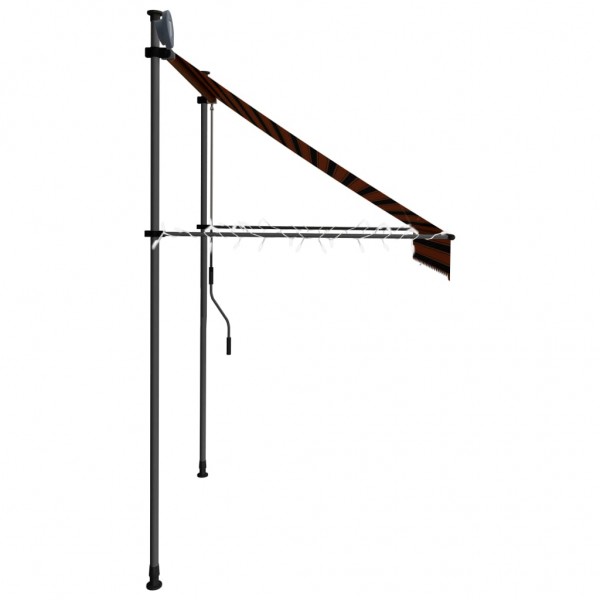 Toldo retrátil manual com LED 200 cm laranja e castanho M 5