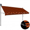Toldo manual retráctil con LED naranja y marrón 350 cm 1
