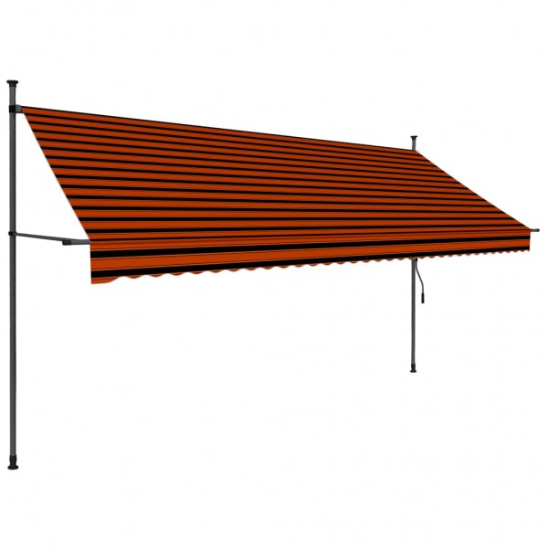 Toldo retrátil manual com LED 350 cm laranja e castanho M 2