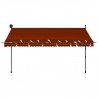 Toldo manual retráctil con LED naranja y marrón 350 cm 4