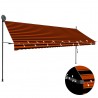 Toldo retrátil manual com LED 400 cm laranja e castanho 1