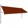 Toldo retrátil manual com LED 400 cm laranja e castanho 2