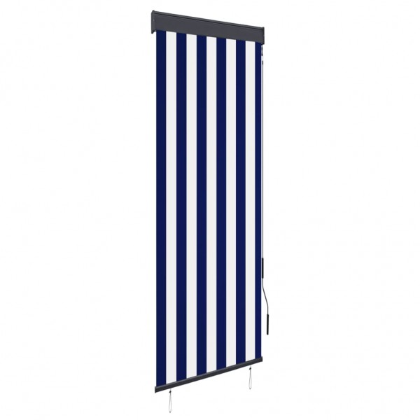 Estor enrollable de exterior azul y blanco 60x250 cm D