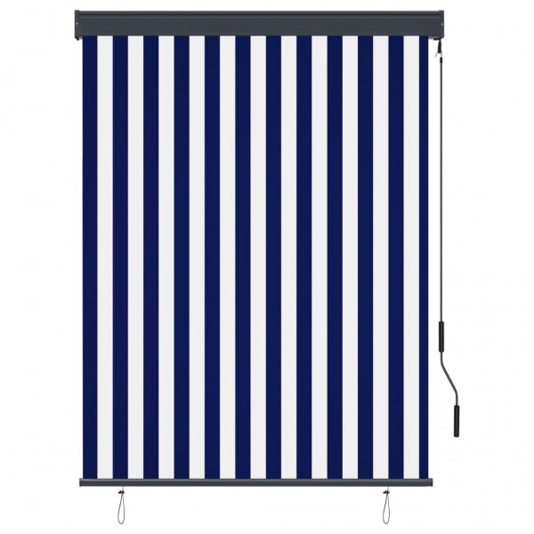 Estor enrollable de exterior azul y blanco 120x250 cm M 2