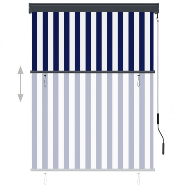 Estore de rolo para exterior 120x250 cm azul e branco M 3