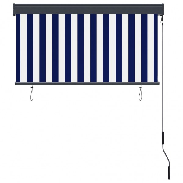 Estore de rolo para exterior 120x250 cm azul e branco M 4