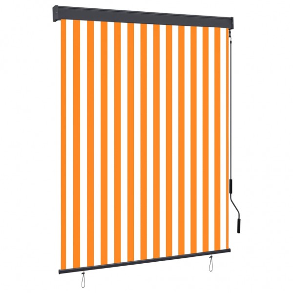 Estor enrollable de exterior blanco y naranja 140x250 cm D