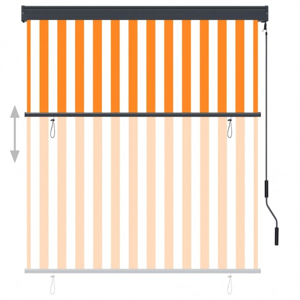 Estore de rolo para exterior 140x250 cm branco e laranja M 3