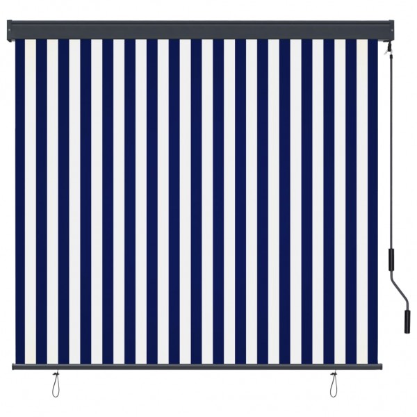 Estore de rolo para exterior 160x250 cm azul e branco M 2