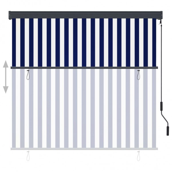 Estore de rolo para exterior 160x250 cm azul e branco M 3
