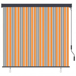 Estore de rolo para exterior 160x250 cm amarelo e azul H