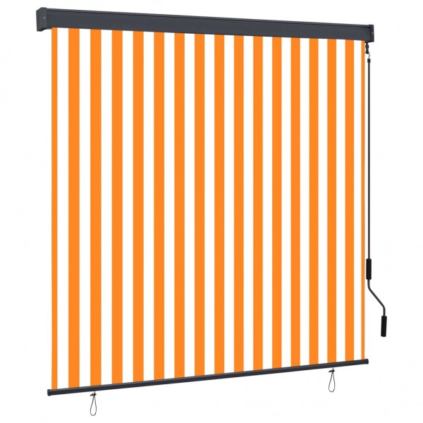 Estor enrollable de exterior blanco y naranja 160x250 cm D