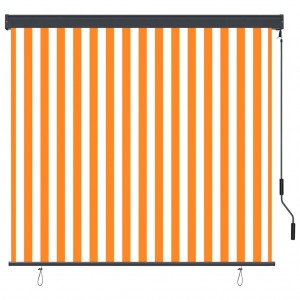 Estor enrollable de exterior blanco y naranja 160x250 cm H