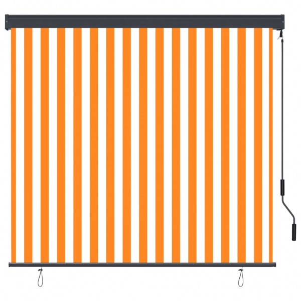 Estore de rolo para exterior 160x250 cm branco e laranja M 2
