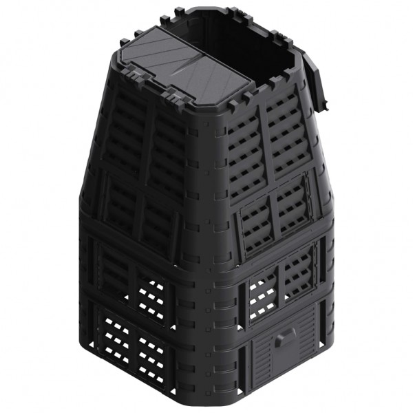 Compostador de jardín negro 93.3x93.3x146 cm 1000 L M 3