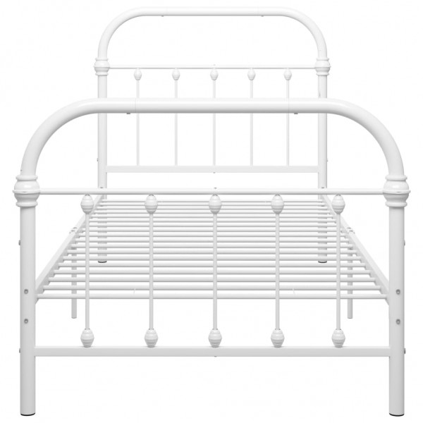 Estructura de cama de metal blanco 100x200 cm M 3