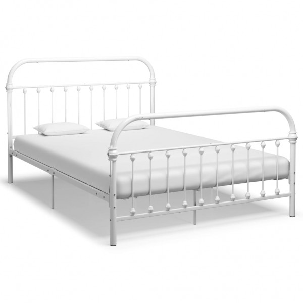 Estructura de cama de metal blanco 160x200 cm D