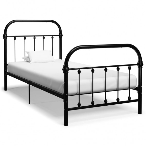 Estructura de cama de metal negro 100x200 cm D