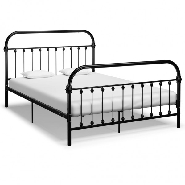 Estructura de cama de metal negro 140x200 cm D