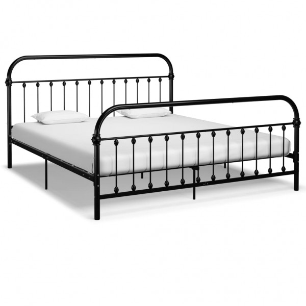 Estructura de cama de metal negro 180x200 cm D