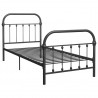 Estructura de cama de metal gris 90x200 cm 2