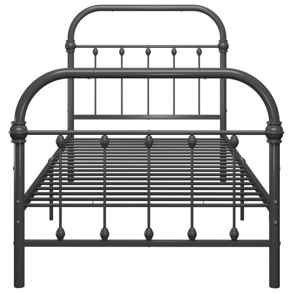 Estructura de cama de metal gris 90x200 cm M 4