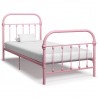 Estrutura de cama 90x200 cm metal rosa 1