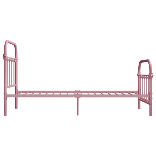 Estructura de cama de metal rosa 90x200 cm M 3