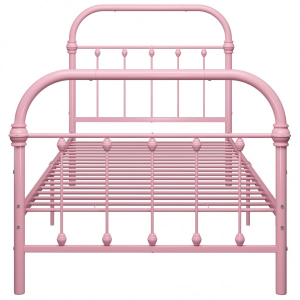 Estrutura de cama 90x200 cm metal rosa M 4