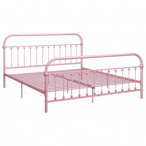 Estrutura de cama 180x200 cm metal rosa H