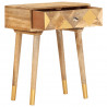 Mesa de cabeceira 43x30x58 cm madeira de mangueira maciça 2