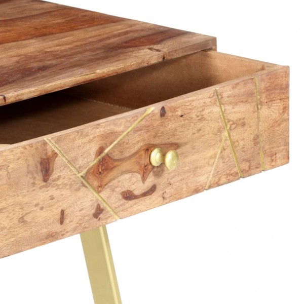 Escritorio con cajones madera maciza de sheesham 100x55x75 cm M 5