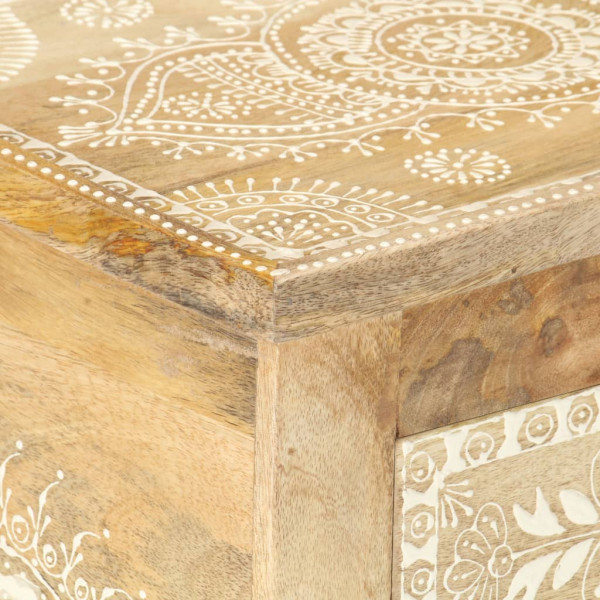 Mesita de noche pintada a mano madera maciza mango 40x30x60 cm M 2