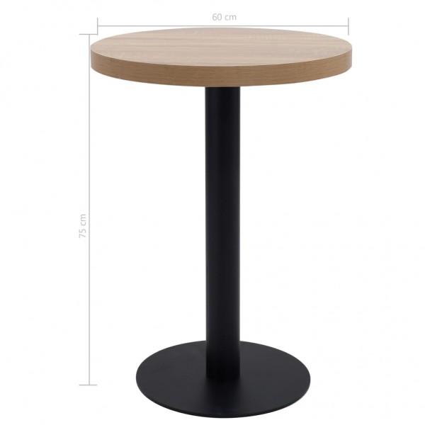 Mesa bistrô 60 cm MDF castanho-claro M 5