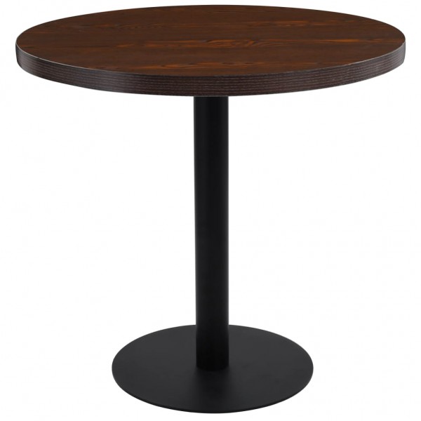 Mesa de bistró MDF marrón oscuro 80 cm D