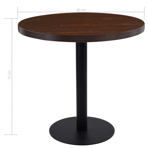 Mesa bistrô 80 cm MDF castanho-escuro M 5