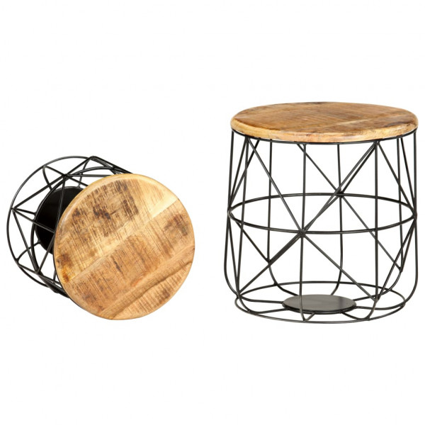 Mesas de centro 2 pcs madeira mangueira maciça M 2