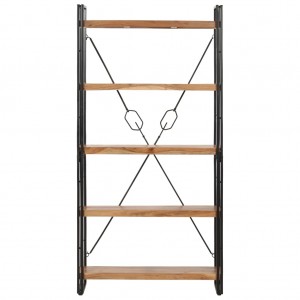 Estante com 5 prateleiras 90x30x180cm madeira de acácia maciça H