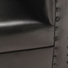 Poltrona de design cubo de couro genuíno preto 3
