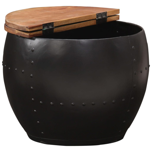 Mesa de centro de madera maciza reciclada 53x43 cm M 3