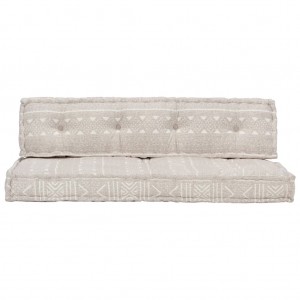 Almofadão para sofá de paletes tecido retalhos castanho-claro H