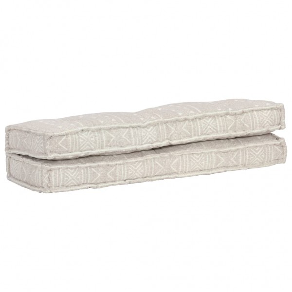 Cojín para sofá de palés tela marrón claro patchwork M 4