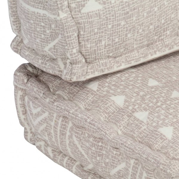 Cojín para sofá de palés tela marrón claro patchwork M 5