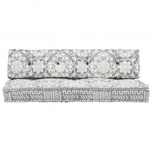 Cojín para sofá de palés tela gris claro patchwork H