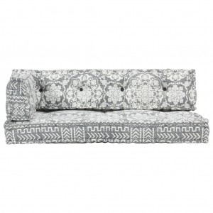 Almofadão para sofá de paletes tecido retalhos cinzento-claro H