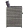 Set comedor de jardín 9 piezas y cojines ratán sintético gris 4