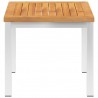 Mesa de apoio jardim 45x45x38 cm acácia maciça/aço inoxidável 2