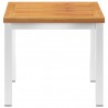 Mesa de apoio jardim 45x45x38 cm acácia maciça/aço inoxidável 3